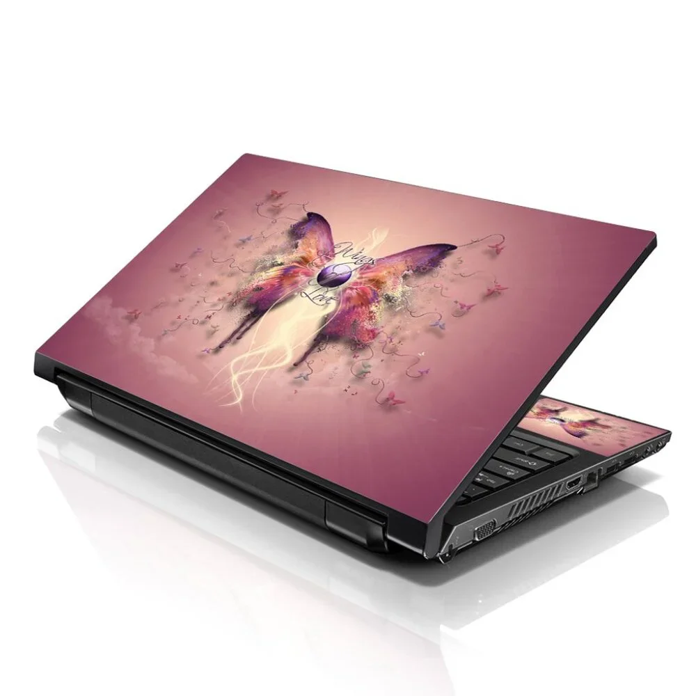 LSS 15.6 & 17.3 Inches Laptop Notebook Skin Sticker Decal - Purple Butterfly